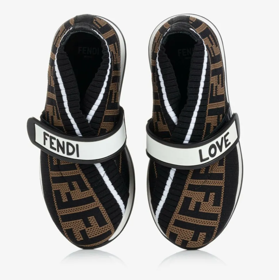 Black FF Logo Trainers