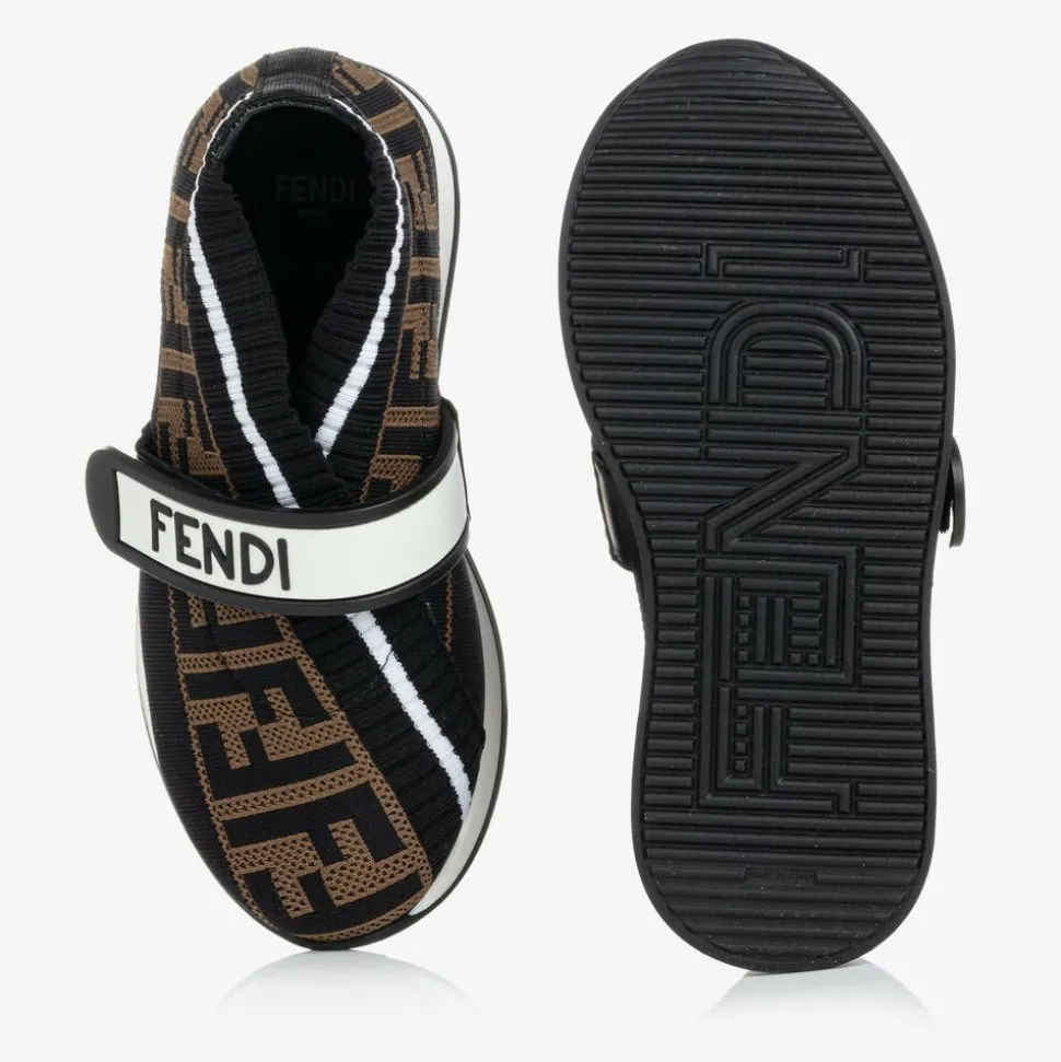 Black FF Logo Trainers