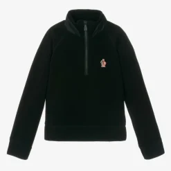 Black Fleece Zip-Up Top