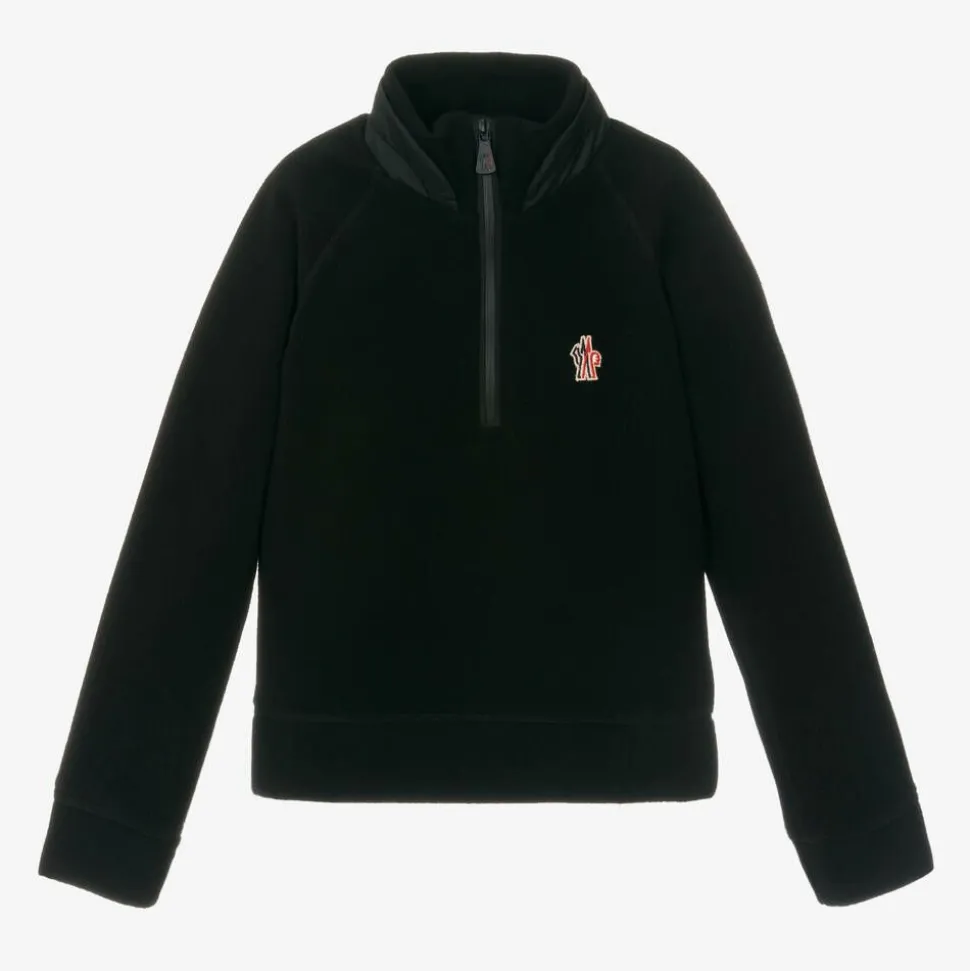Black Fleece Zip-Up Top