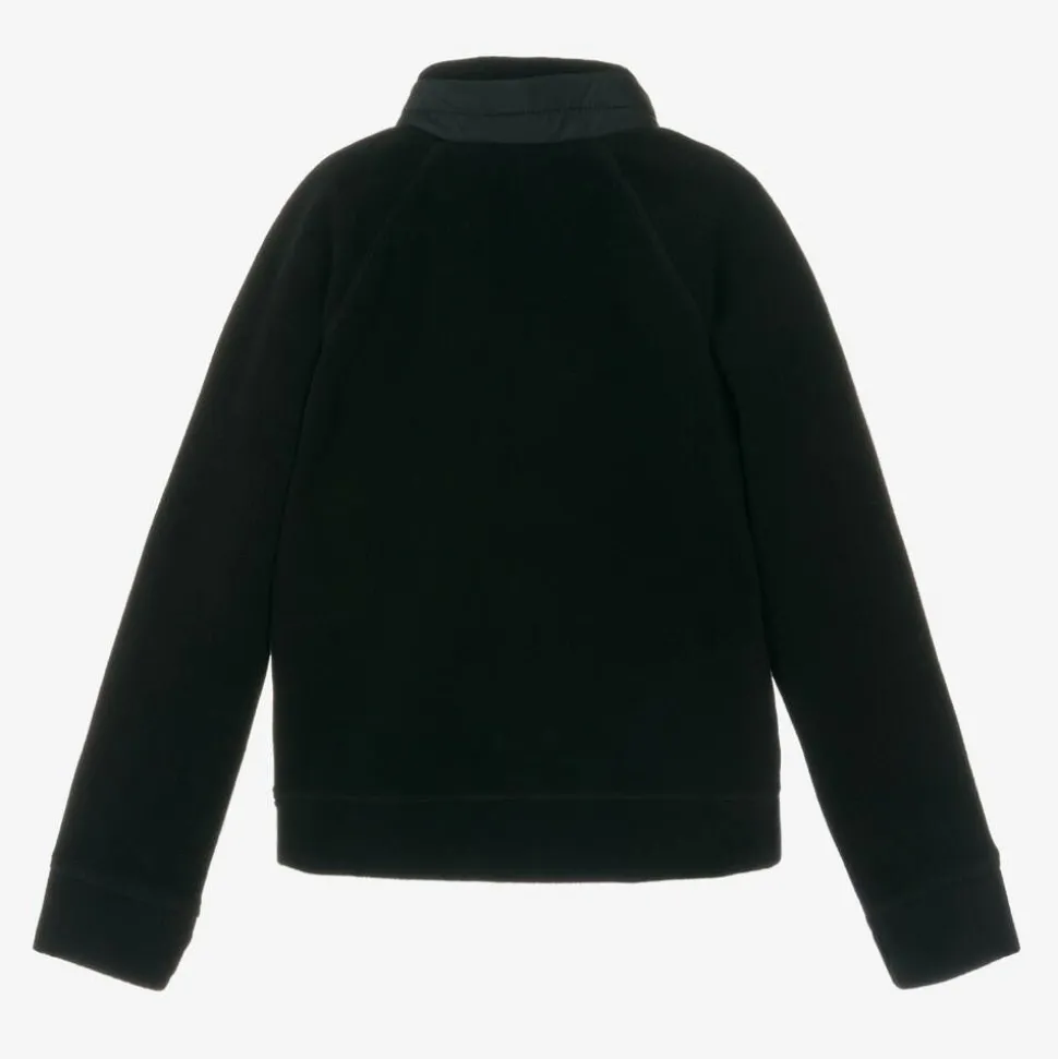 Black Fleece Zip-Up Top