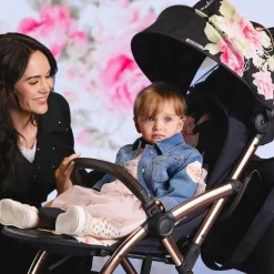 Black Floral Baby Stroller