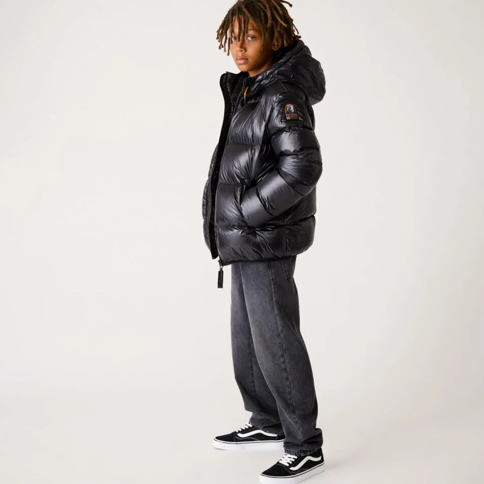 Black Hooded Down Puffer Jacket