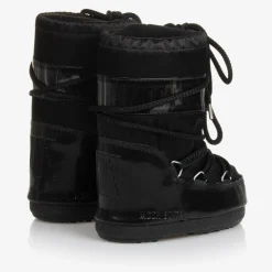 Black Icon Glance Satin Snow Boots