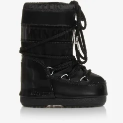 Black Icon Glance Satin Snow Boots