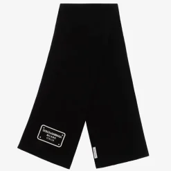 Black Knitted Wool Scarf