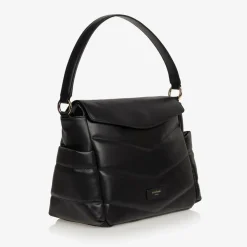 Black Leather Aria Compact Changing Bag (32cm)