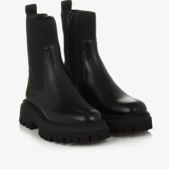 Black Leather Chelsea Boots