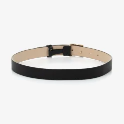 Black Leather DG Buckle Belt