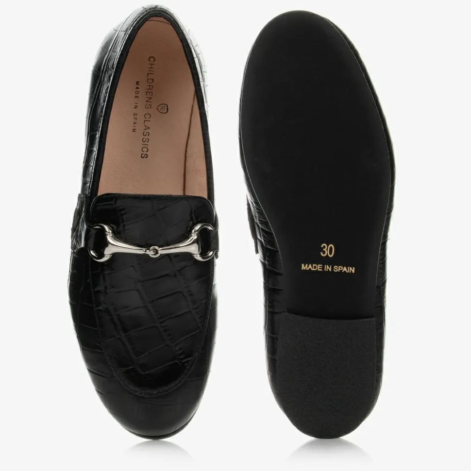 Black Leather Loafer Shoes