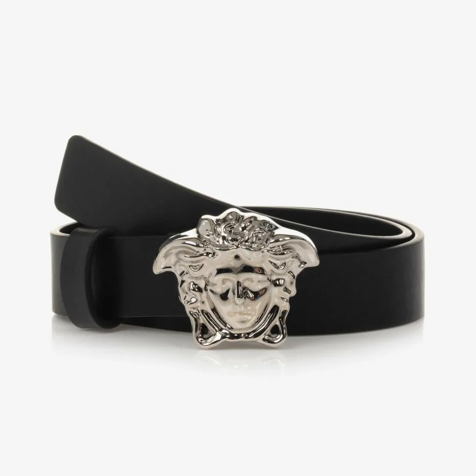 Black Leather Medusa Belt