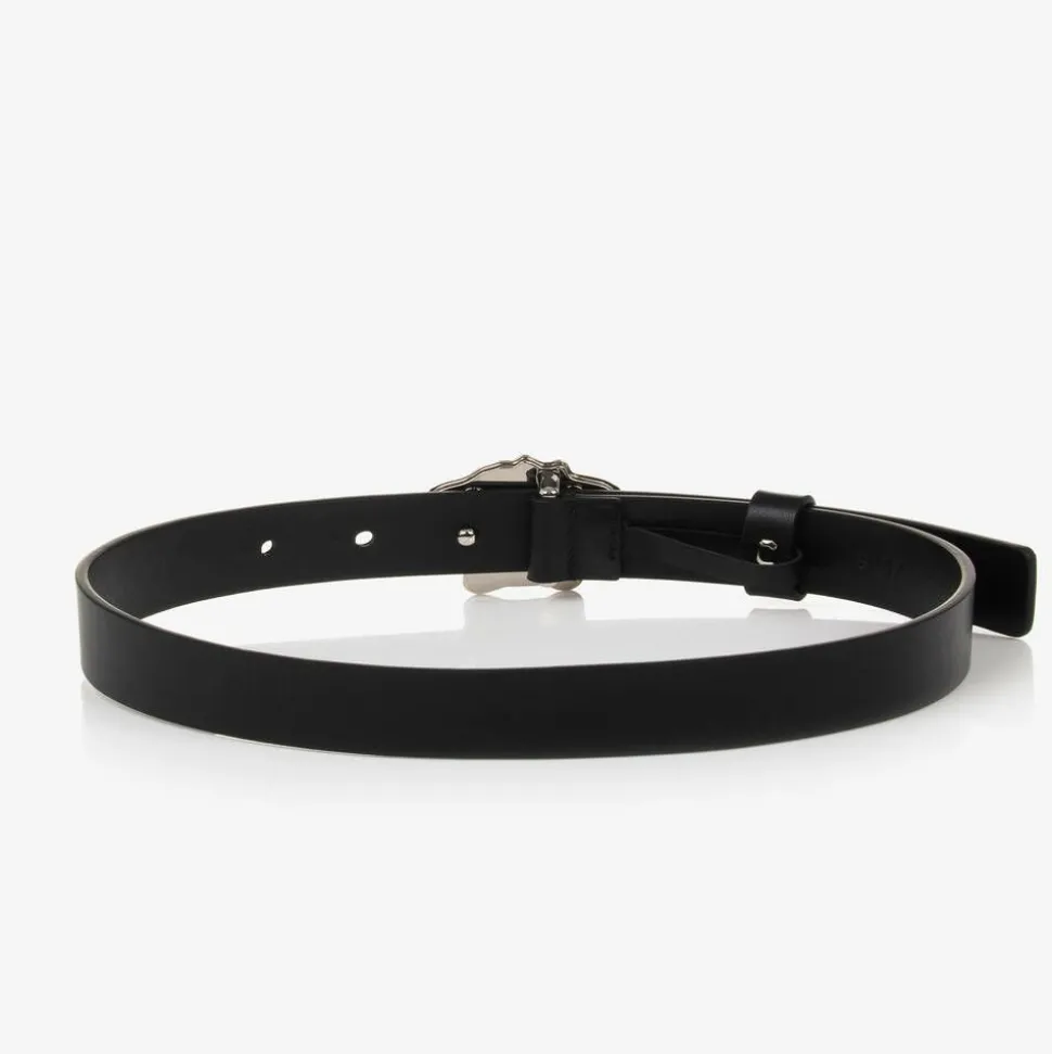 Black Leather Medusa Belt