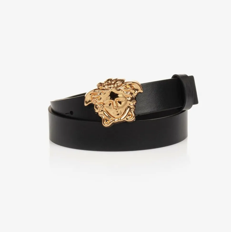 Black Leather Medusa Belt