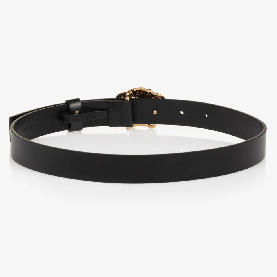Black Leather Medusa Belt