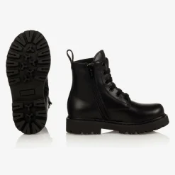 Black Leather Teddy Bear Boots
