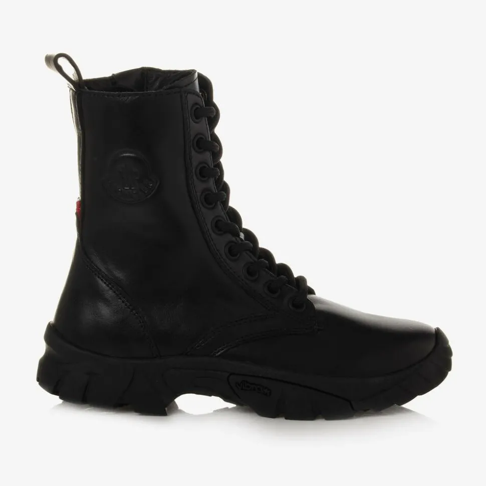 Black Leather Trek Ankle Boots
