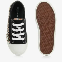 Black Logo Lace-Up Trainers