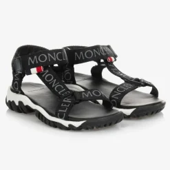 Black Logo Sporty Sandals