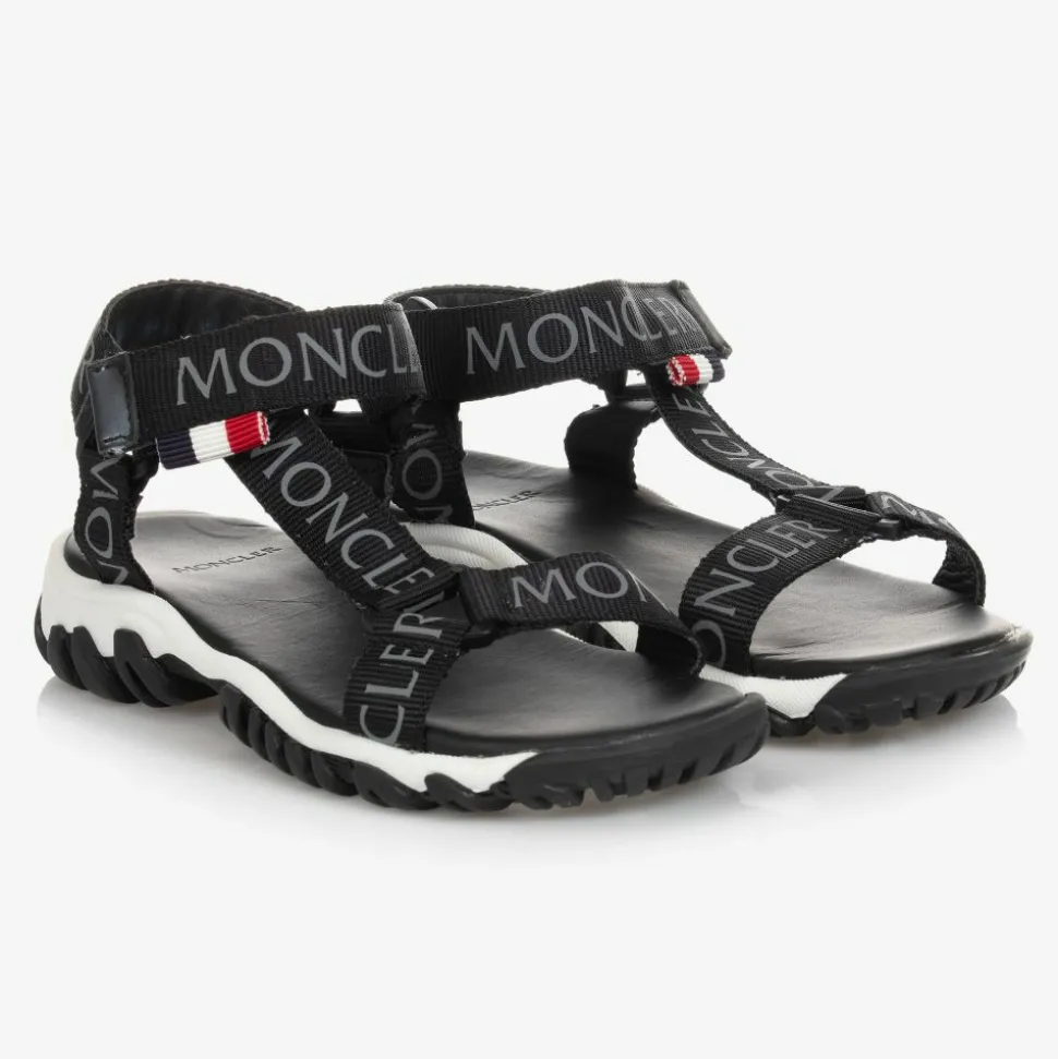 Black Logo Sporty Sandals