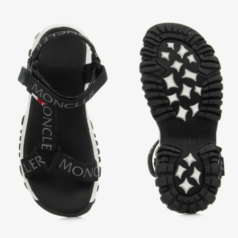Black Logo Sporty Sandals