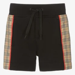 Black Microcheck Baby Shorts