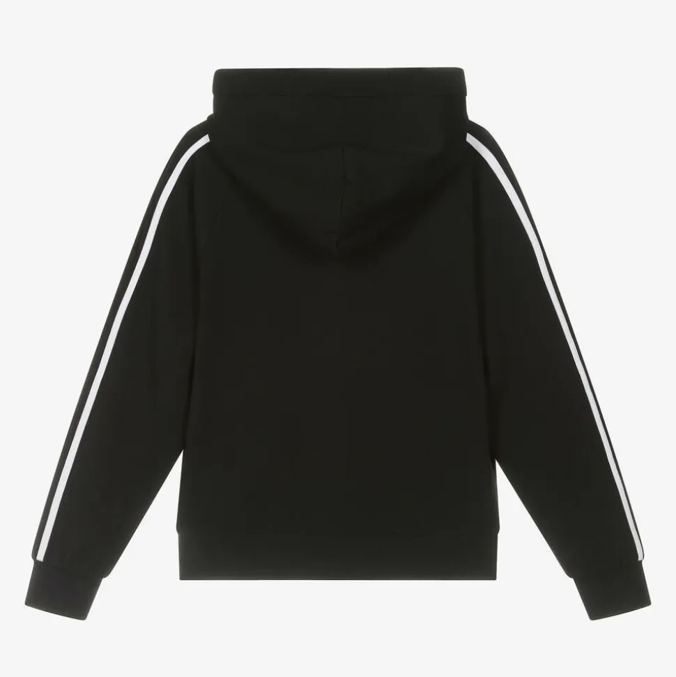 Black Milano Hooded Zip-Up Top