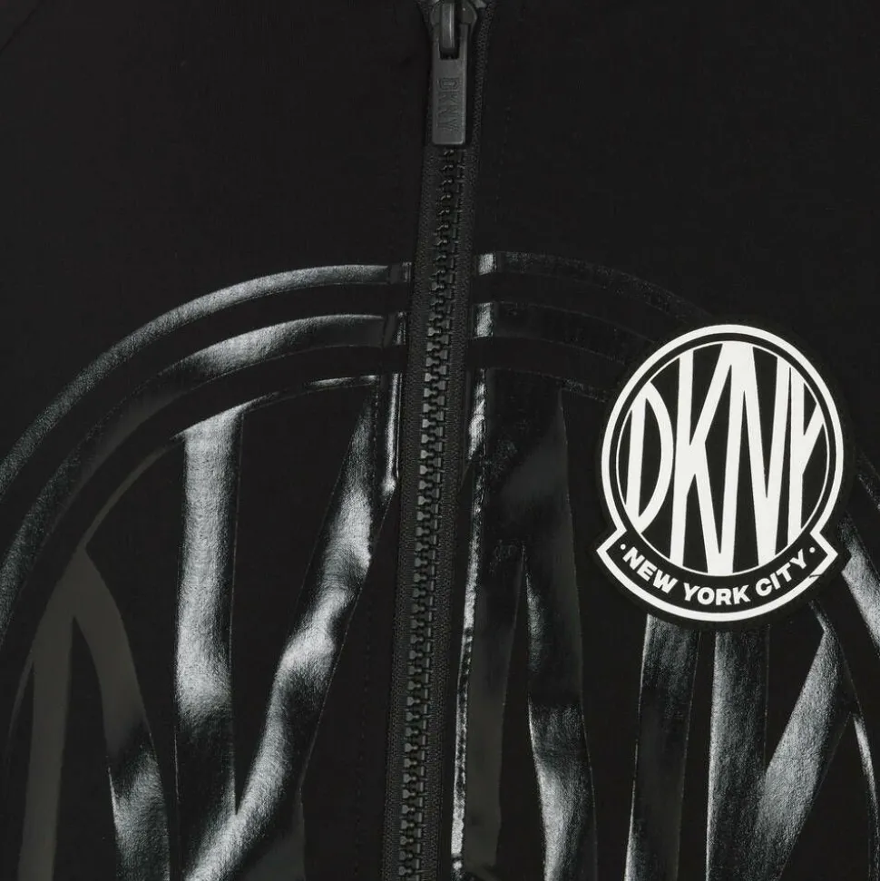 Black Milano Hooded Zip-Up Top