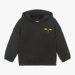 Black Organic Cotton Cat Hoodie