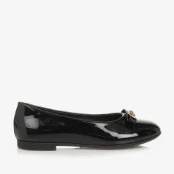 Black Patent Leather Ballerina Shoes