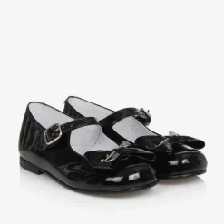Black Patent Leather Bow Shoes