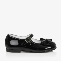 Black Patent Leather Bow Shoes