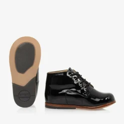 Black Patent Leather First Walker Boots
