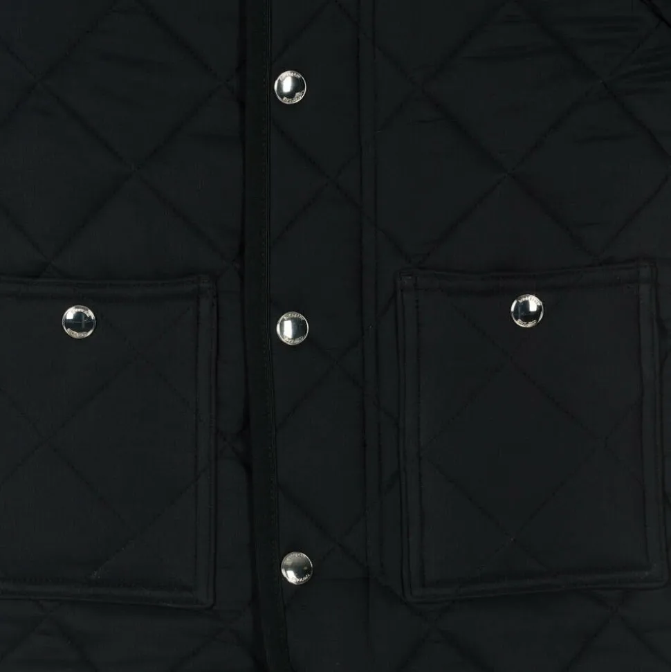 Black Quilted Vintage Check Baby Coat