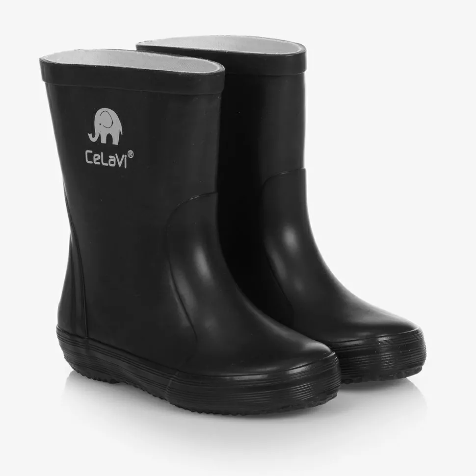 Black Rubber Rain Boots