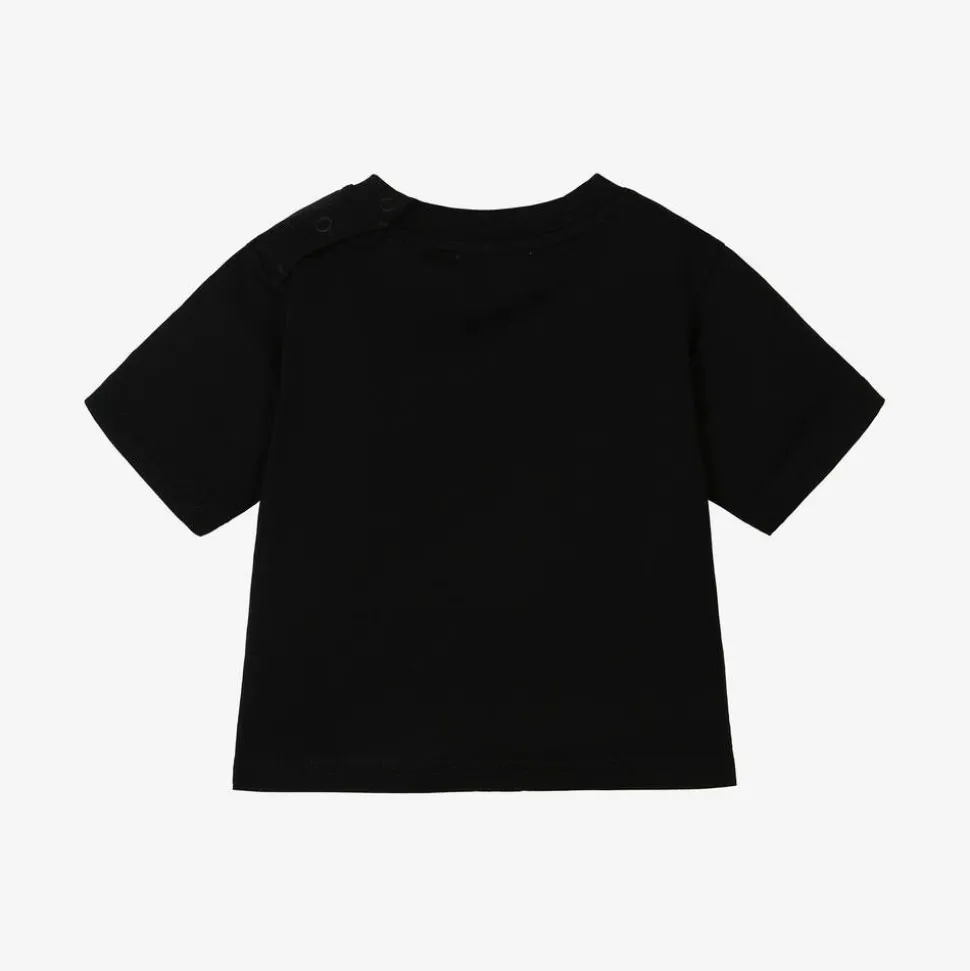 Black Script Logo Cotton Baby T-Shirt