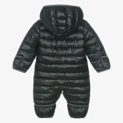 Black Swoosh Logo Padded Baby Snowsuit