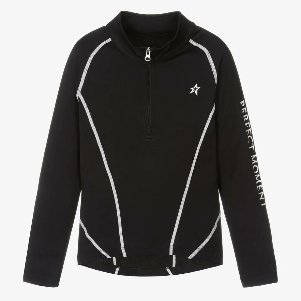 Black Thermal Base Layer Half-Zip Top