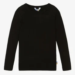 Black Thermal Merino Wool & Silk Top