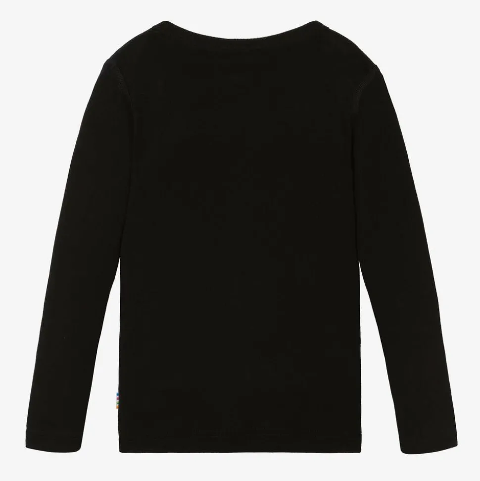 Black Thermal Merino Wool & Silk Top