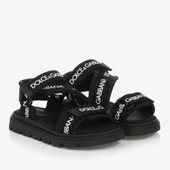 Black Velcro Strap Sandals
