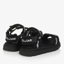 Black Velcro Strap Sandals