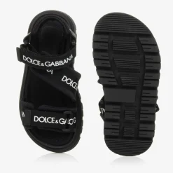 Black Velcro Strap Sandals