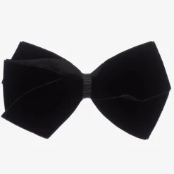Black Velvet Bow Clip (12cm)