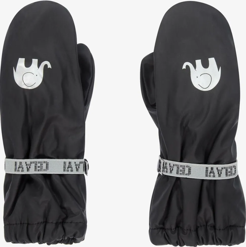 Black Water Repellent Mittens