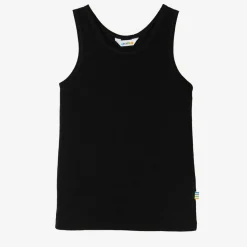 Black Wool & Organic Cotton Vest