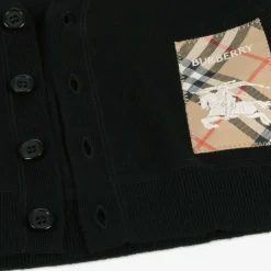 Black Wool Knit Baby Cardigan