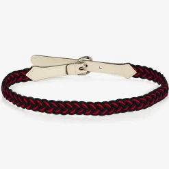 Blue & Red Braided Web Belt