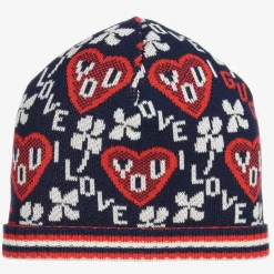 Blue & Red GG Baby Hat