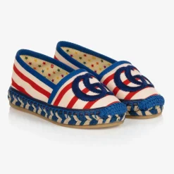 Blue & Red Striped Espadrilles