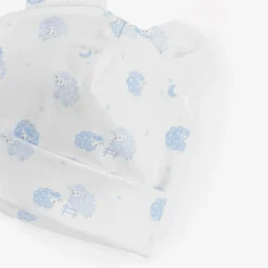 Blue & White Cotton Baby Sheep Hat